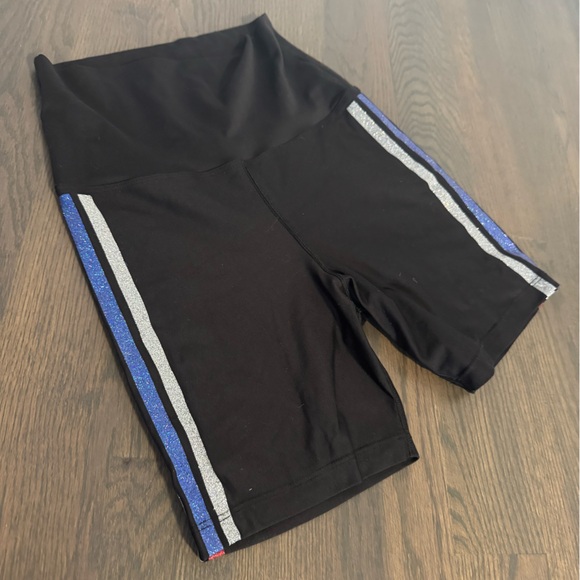 Beach riot biker shorts w/ red, white and blue stripes - Picture 2 of 3